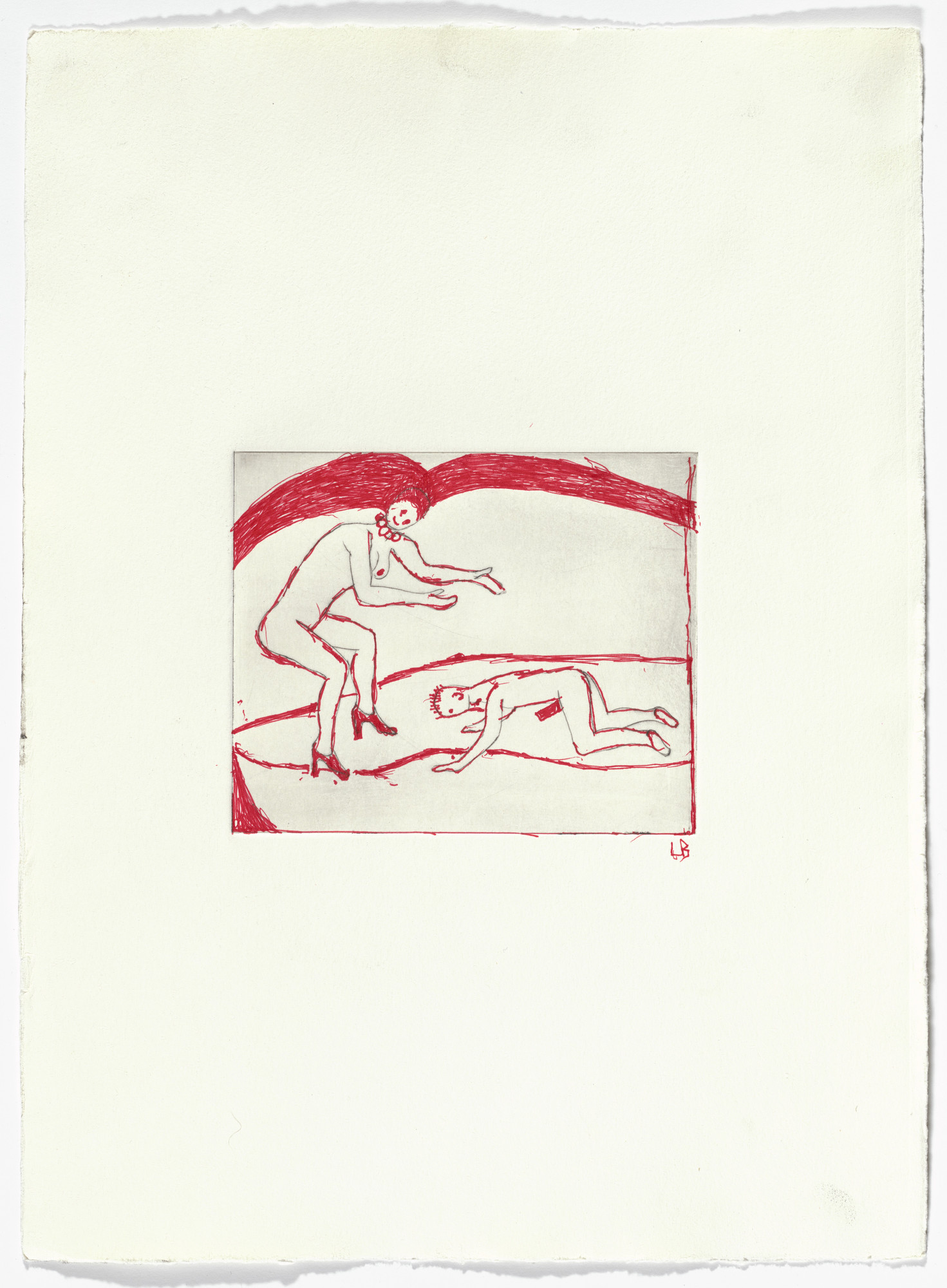 Louise Bourgeois. Untitled, plate 5 of 5, state I of V, variant, from the illustrated book, The Laws of Nature