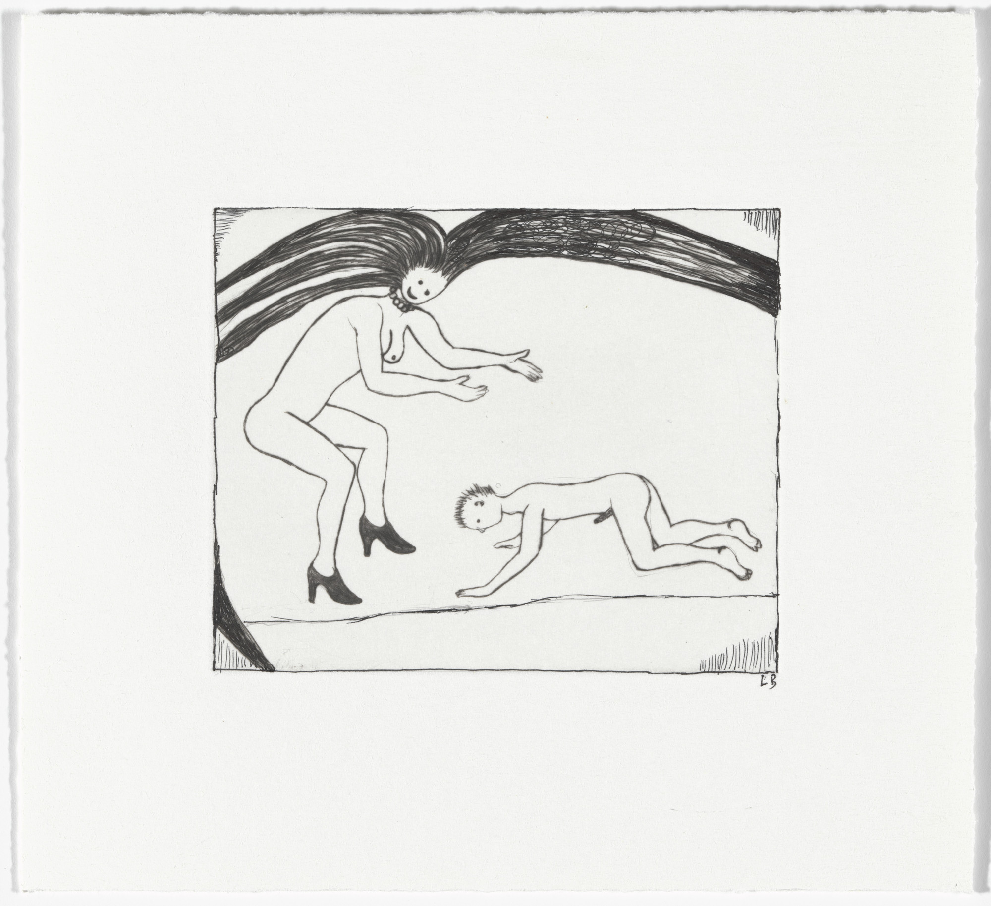 Louise Bourgeois. Untitled, plate 5 of 5, state III of V, variant, from the illustrated book, The Laws of Nature