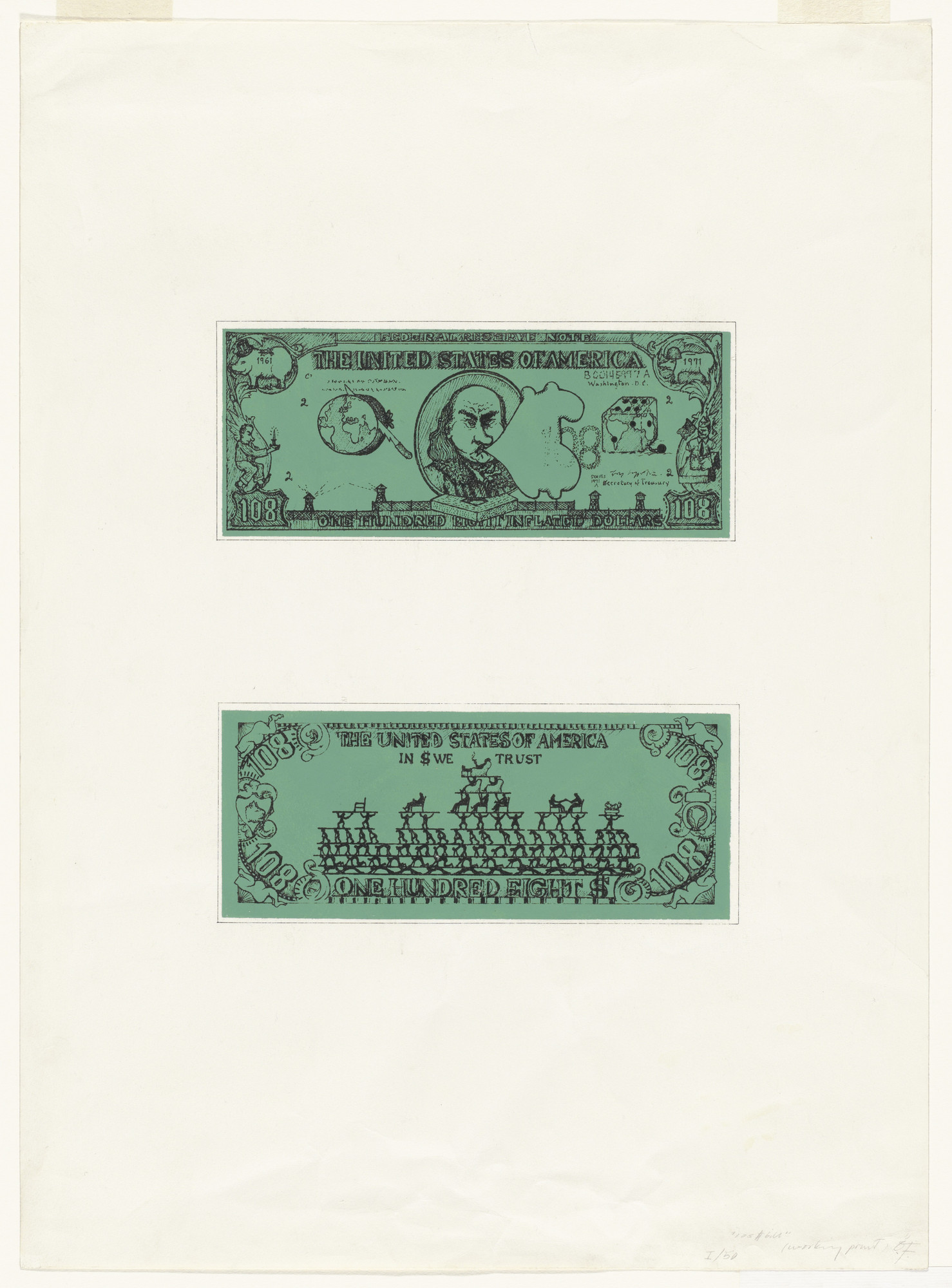 Öyvind Fahlström. $108 Bill
