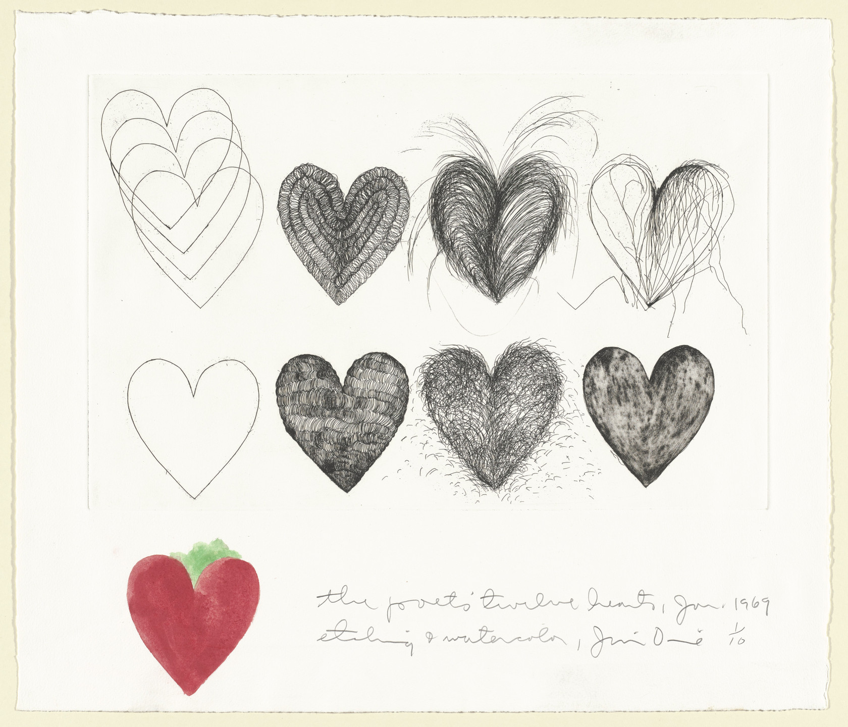 Jim Dine. The Poets&#39; Twelve Hearts. 1969