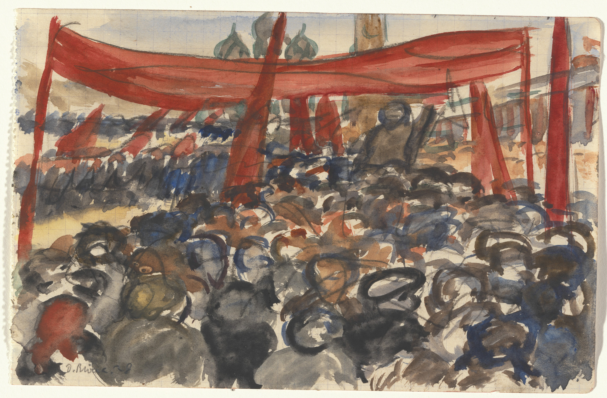 Diego Rivera. May Day, Moscow. 1928