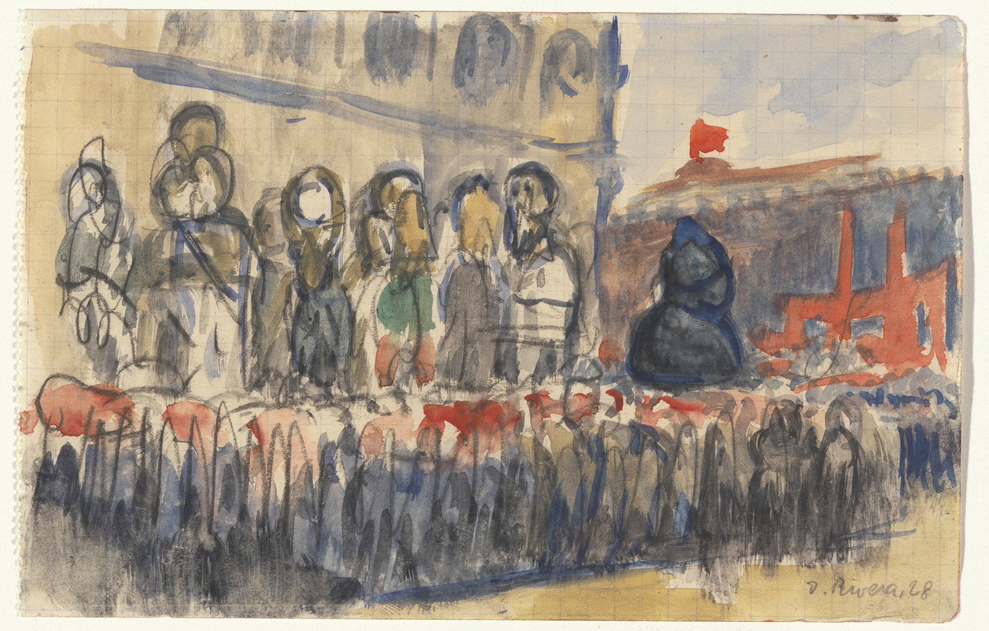 Diego Rivera. May Day, Moscow. 1928