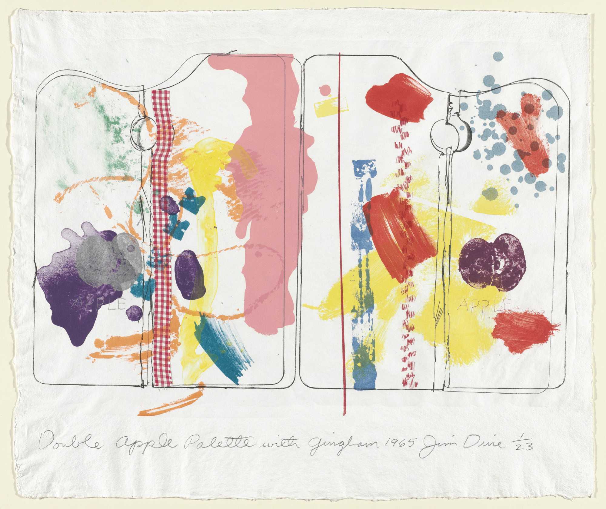 Jim Dine. Double Apple Palette with Gingham