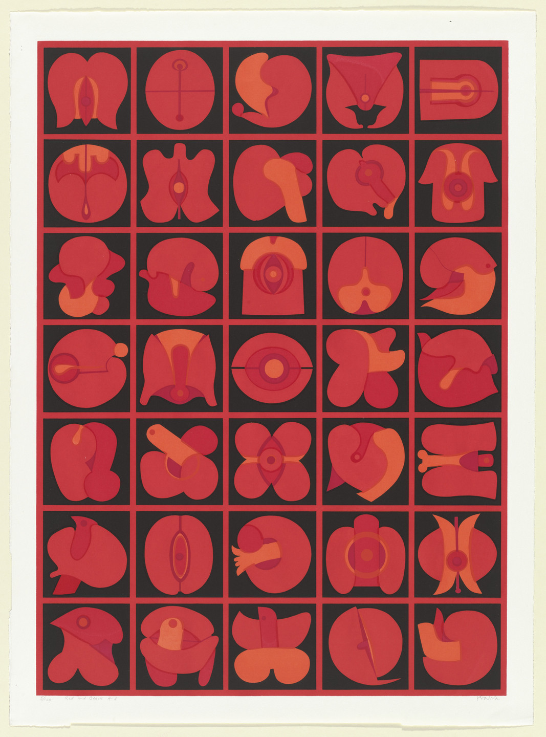 Takeshi Kawashima. Red and Black A-A from an untitled series. 1968