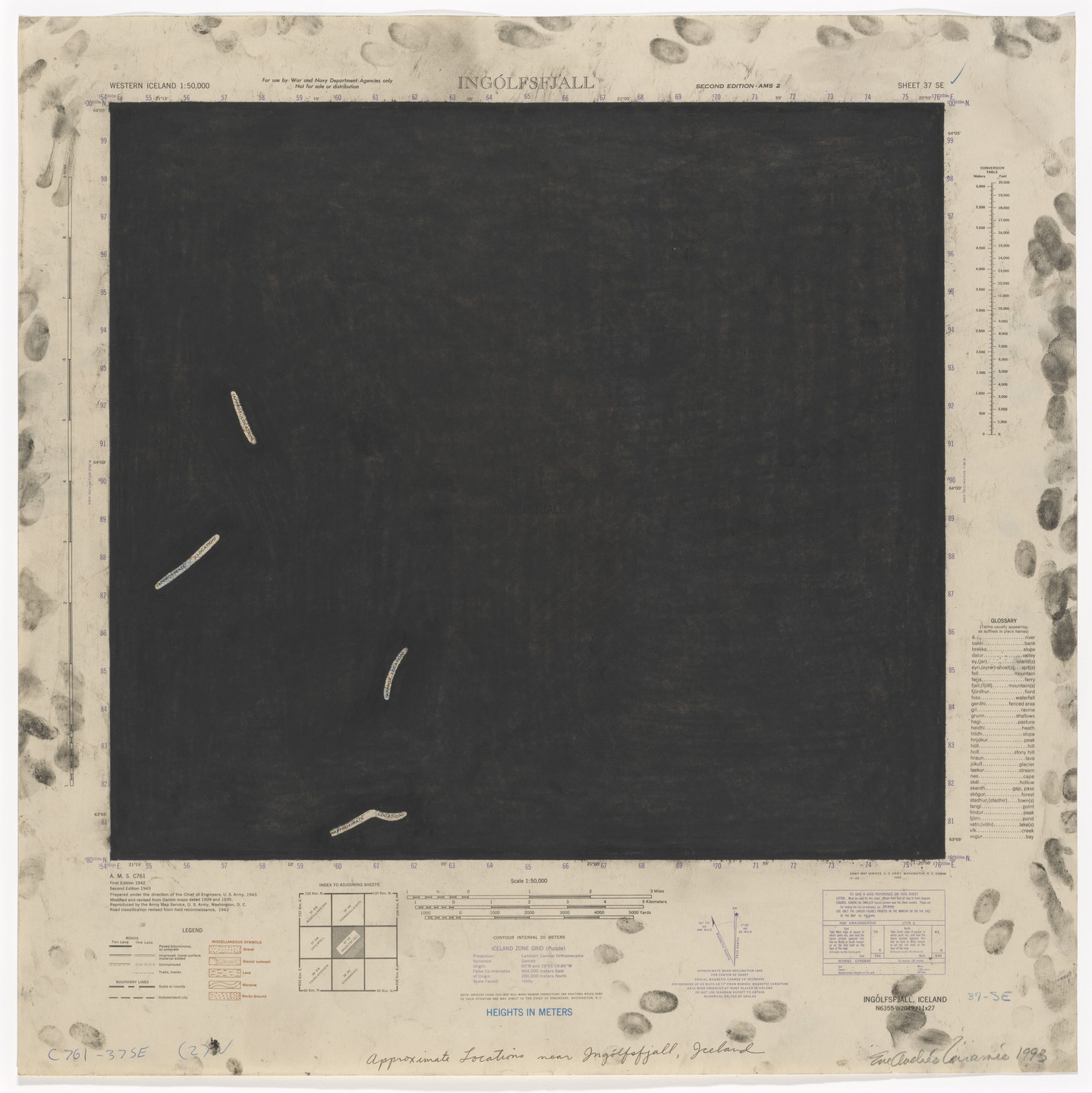 Eve Andrée Laramée. Approximate Locations Near Ingólfsfjall, Iceland. 1993