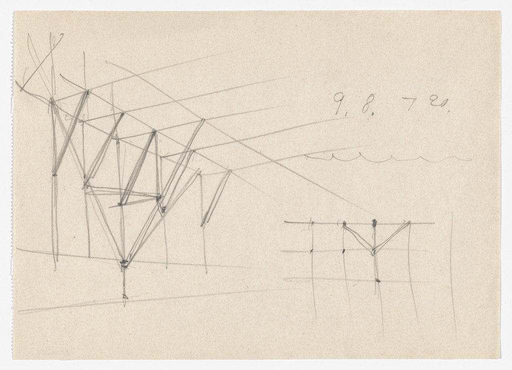 Convention Hall Project, Chicago, IL (Structural system, interior perspective and section)