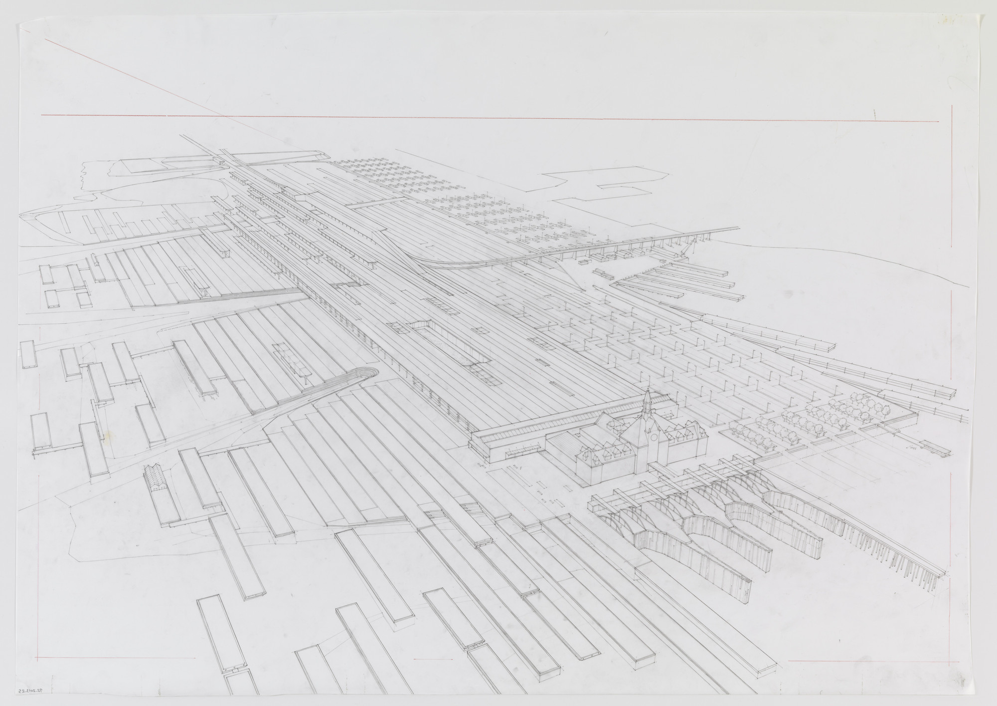 Paul Lewis, Marc Tsurumaki, David J. Lewis. Regional Produce Market, Water Proving Ground Project, Liberty State Park, NJ (Aerial perspective). 2010