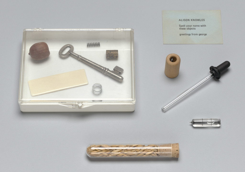 Your Name Spelled with Objects: Alison Knowles