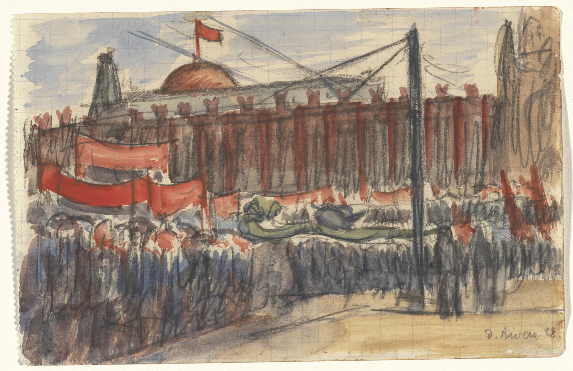 Diego Rivera. May Day, Moscow. 1928