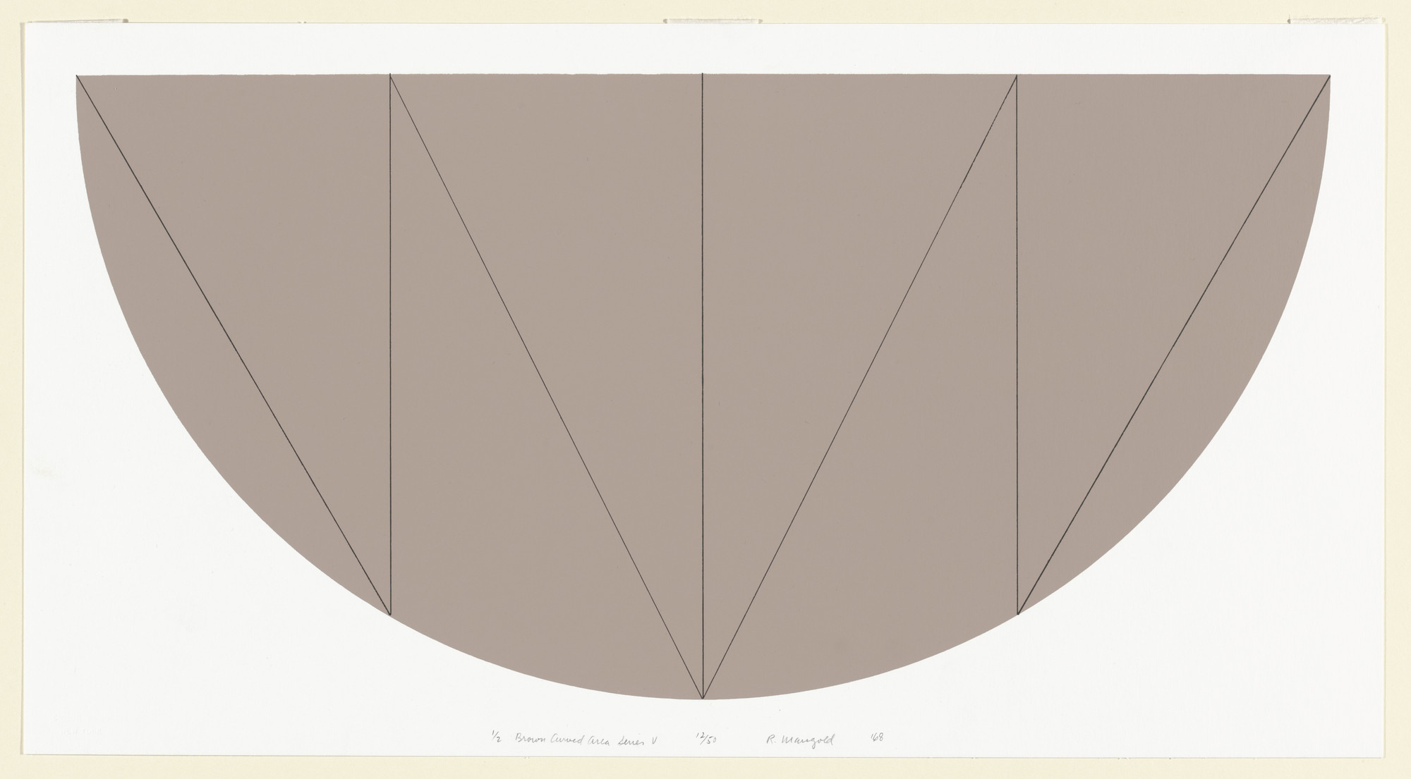 Robert Mangold. 1/2 Brown Curved Area Series V. 1968