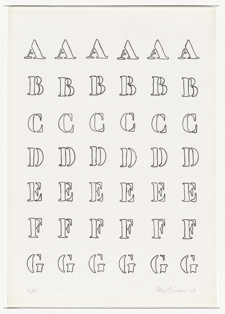8 Works of Verification (8 Tavole di accertamento) Alphabet from 8 Works of Verification (8 Tavole di accertamento)