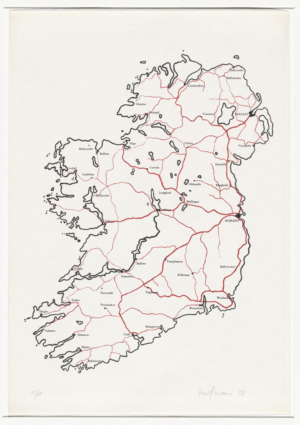 Piero Manzoni. 8 Works of Verification (8 Tavole di accertamento) Ireland (Irelanda) from 8 Works of Verification (8 Tavole di accertamento). 1958, published 1962