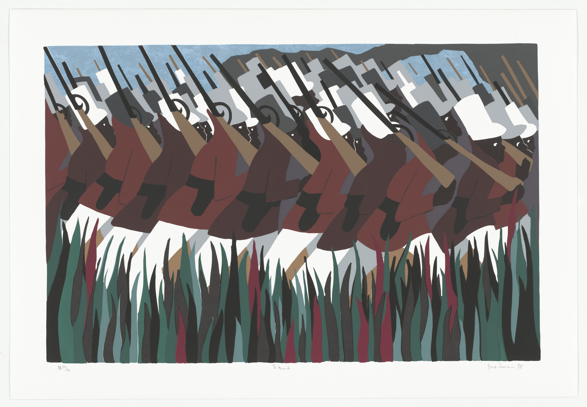 Jacob Lawrence. The March from the series The Life of Toussaint L'Ouverture