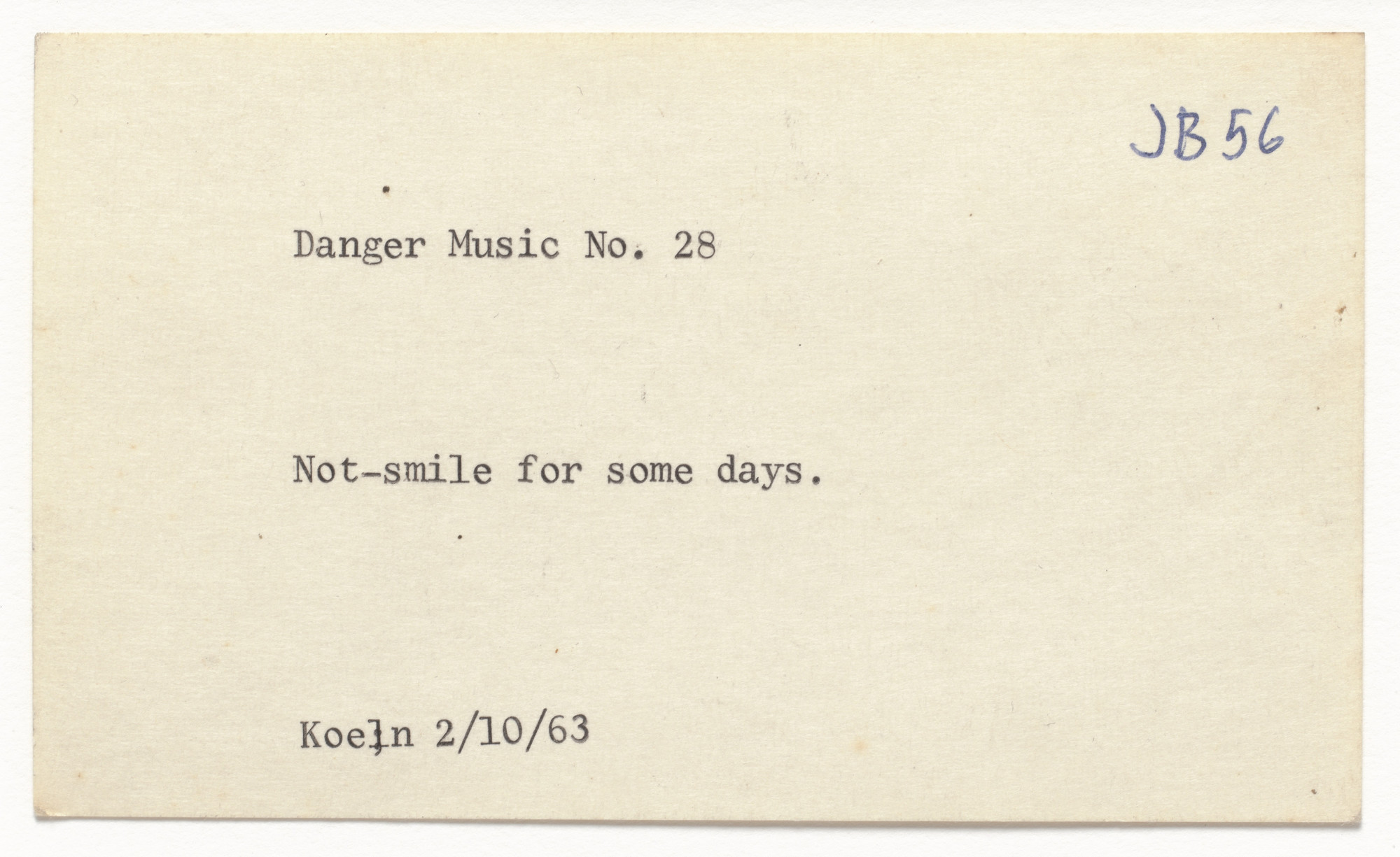 Dick Higgins. Danger Music No. 28