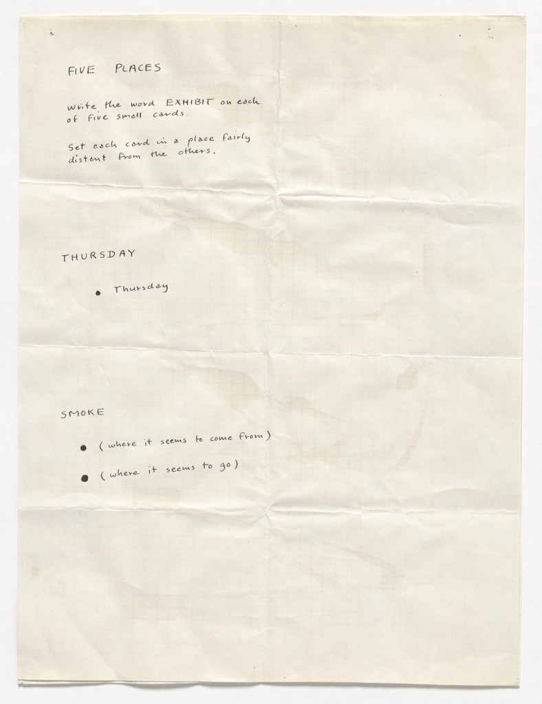 Five Places, Thursday, and Smoke, George Brecht, 1963