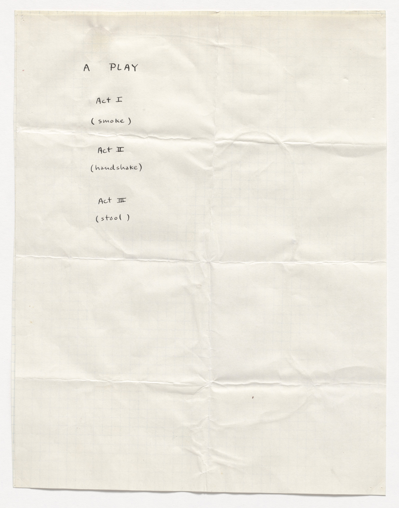 George Brecht. A Play
