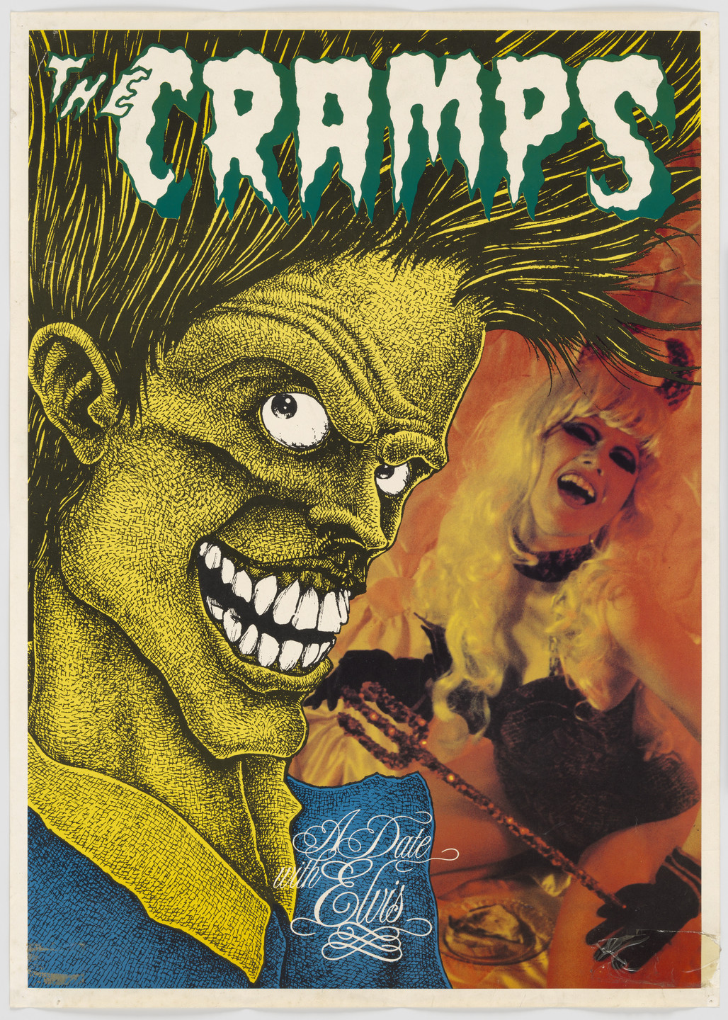 Unidentified Designer. The Cramps, A Date with Elvis (Poster for album distributed by Big Beat Records, London). 1986