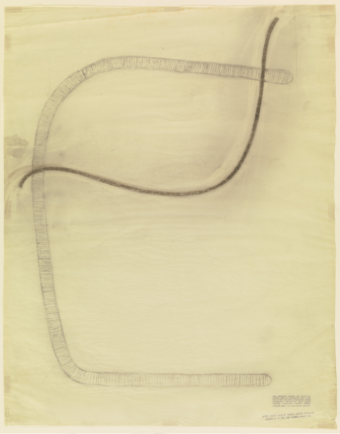 Ludwig Mies van der Rohe. Chair (similar to Brno Chair) (Elevation sketch). c.1931