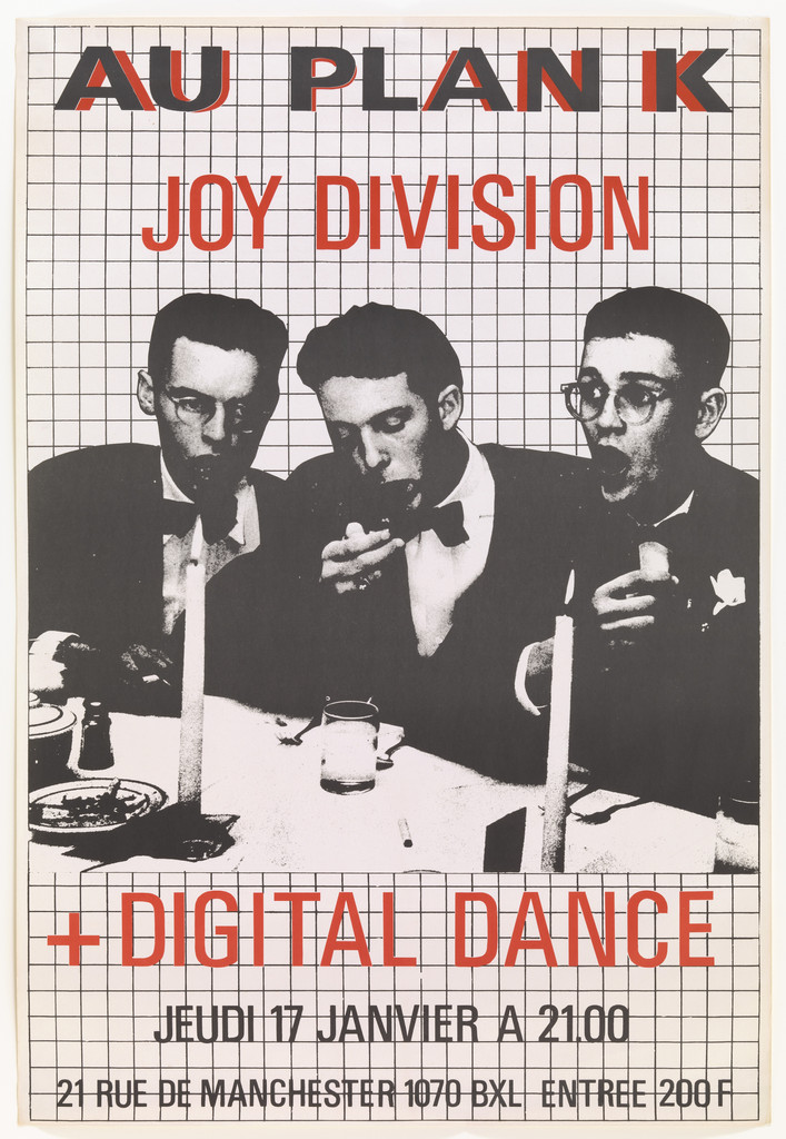 Poster for a Joy Division concert at Plan K, Brussels