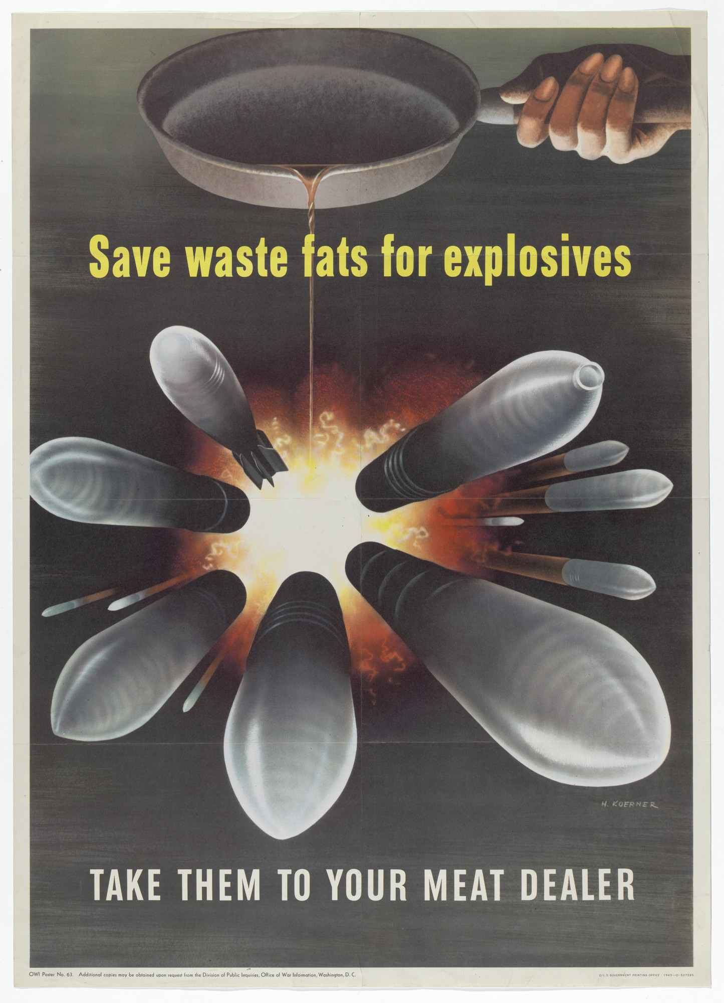 Henry Koerner. Save Waste Fats for Explosives. 1943 | MoMA