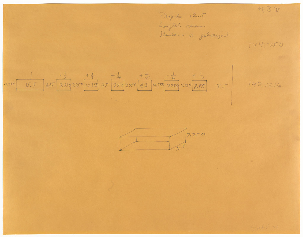 Drawing for Untitled 1973 Structure