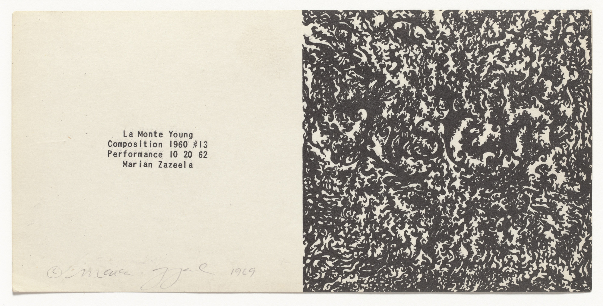 La Monte Young, Marian Zazeela. Composition 1960 #13