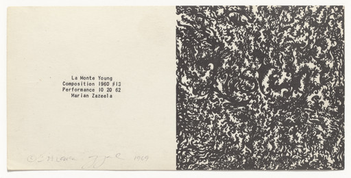 Marian Zazeela. Poster for La Monte Young and Marian Zazeela