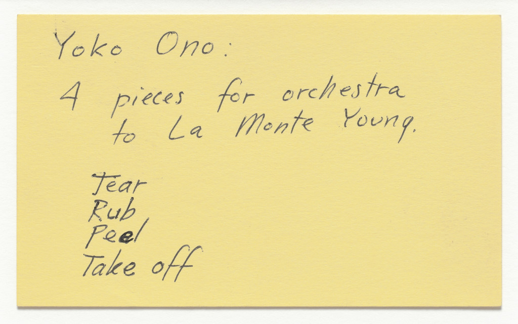 Pieces for Orchestra to La Monte Young, Yoko Ono, 1962/1965