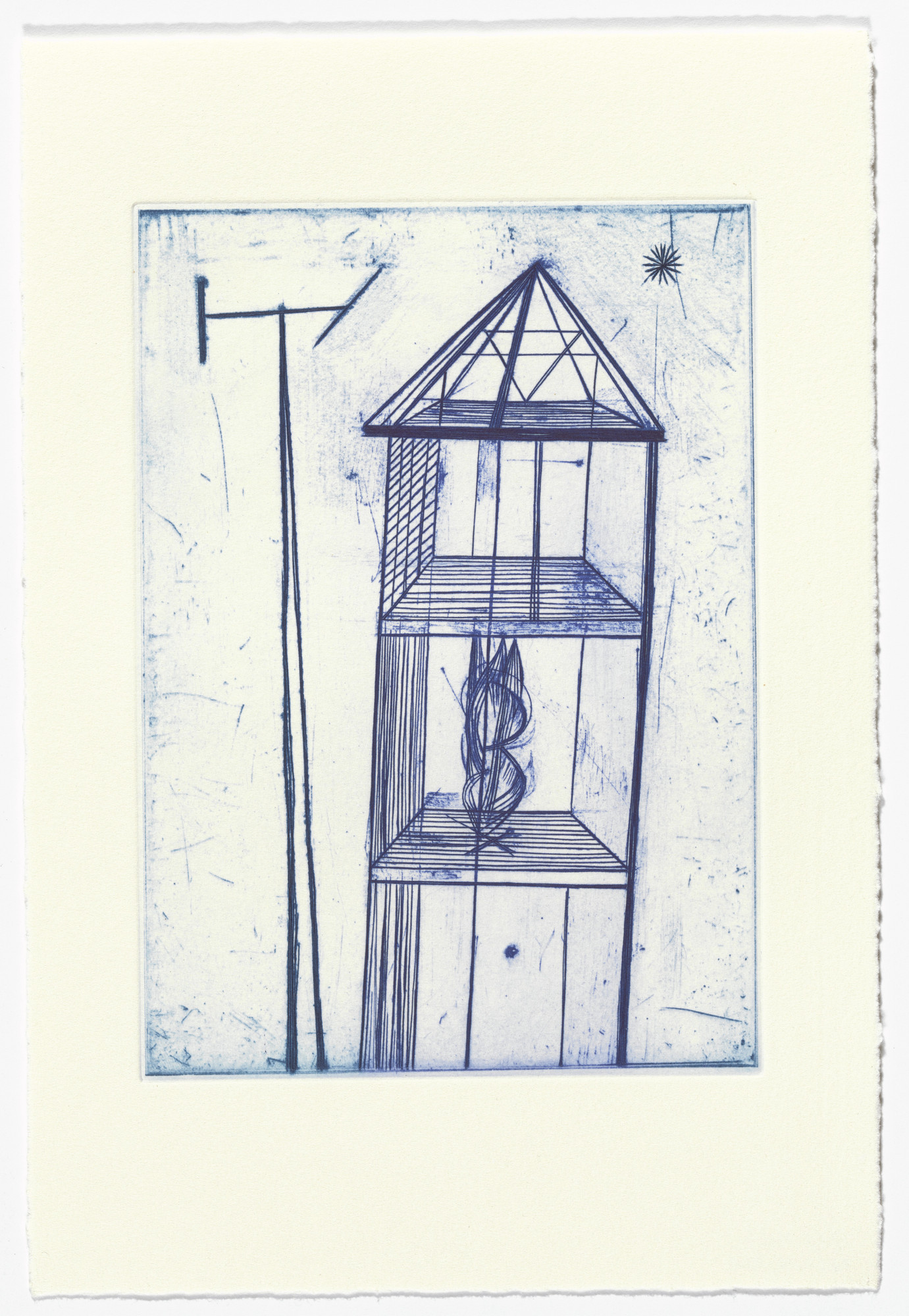 Louise Bourgeois. Plate 4 of 11, version 3 of 3, state II of II, variant, from the illustrated book, He Disappeared into Complete Silence, second edition
