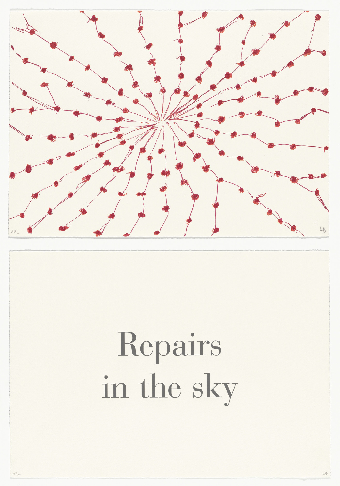 Louise Bourgeois. Repairs in the Sky, no. 3 of 9, from the series, What Is the Shape of This Problem?