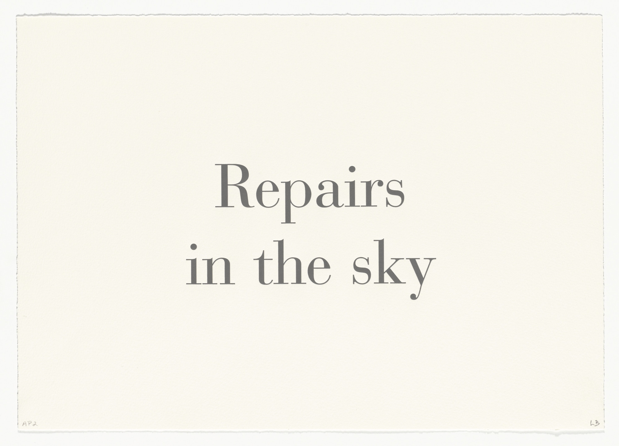 Louise Bourgeois. Repairs in the Sky, no. 3 of 9, from the series, What Is the Shape of This Problem?. 1999