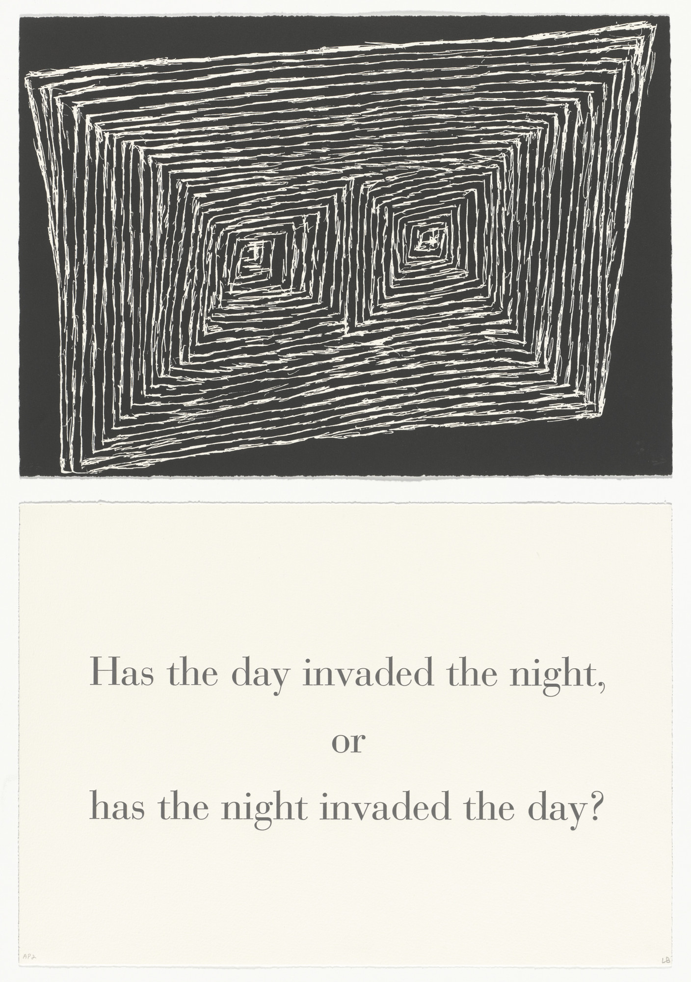 Louise Bourgeois. Has the Day Invaded the Night, or Has the Night Invaded the Day?, no. 5 of 9, version 2 of 2, from the series, What Is the Shape of This Problem?