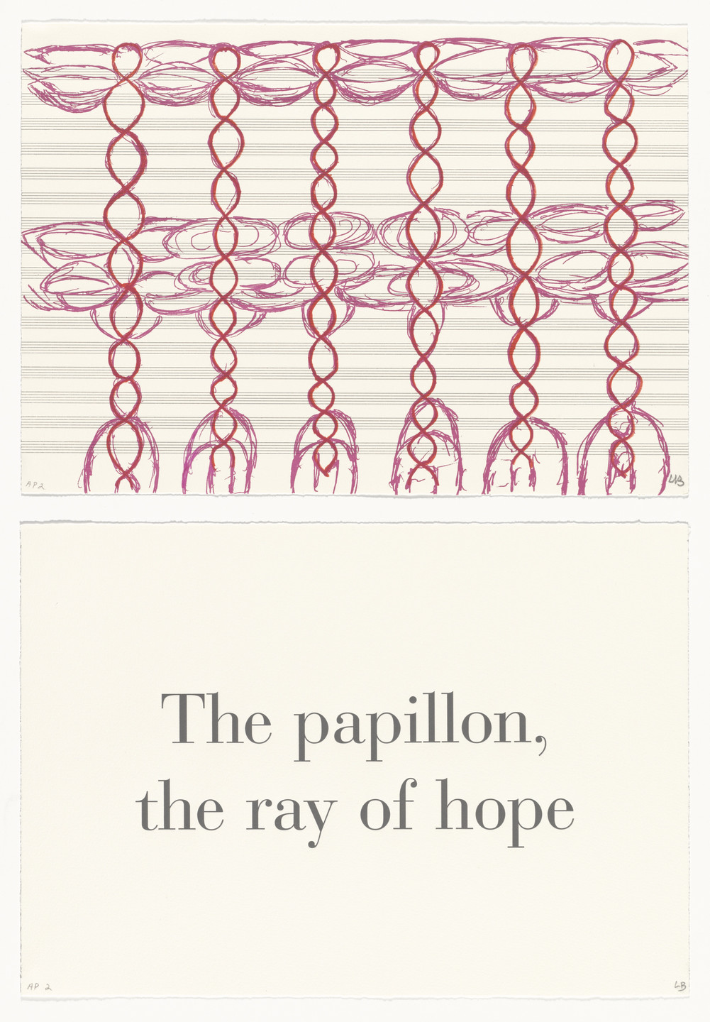 Louise Bourgeois. The Papillon, the Ray of Hope, no. 6 of 9, component A, from the series, What Is the Shape of This Problem?. 1999