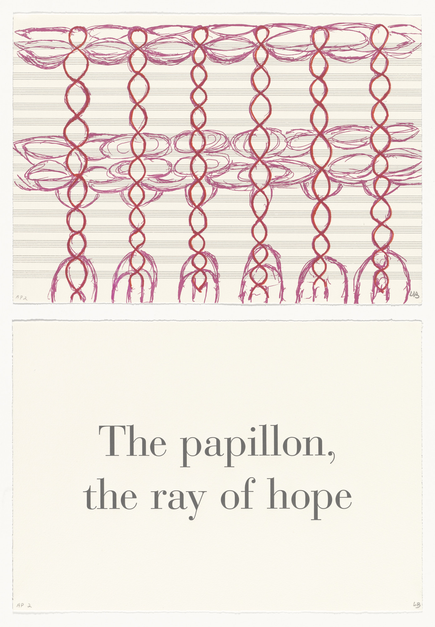 Louise Bourgeois. The Papillon, the Ray of Hope , no. 6 of 9, component A, from the series, What Is the Shape of This Problem?