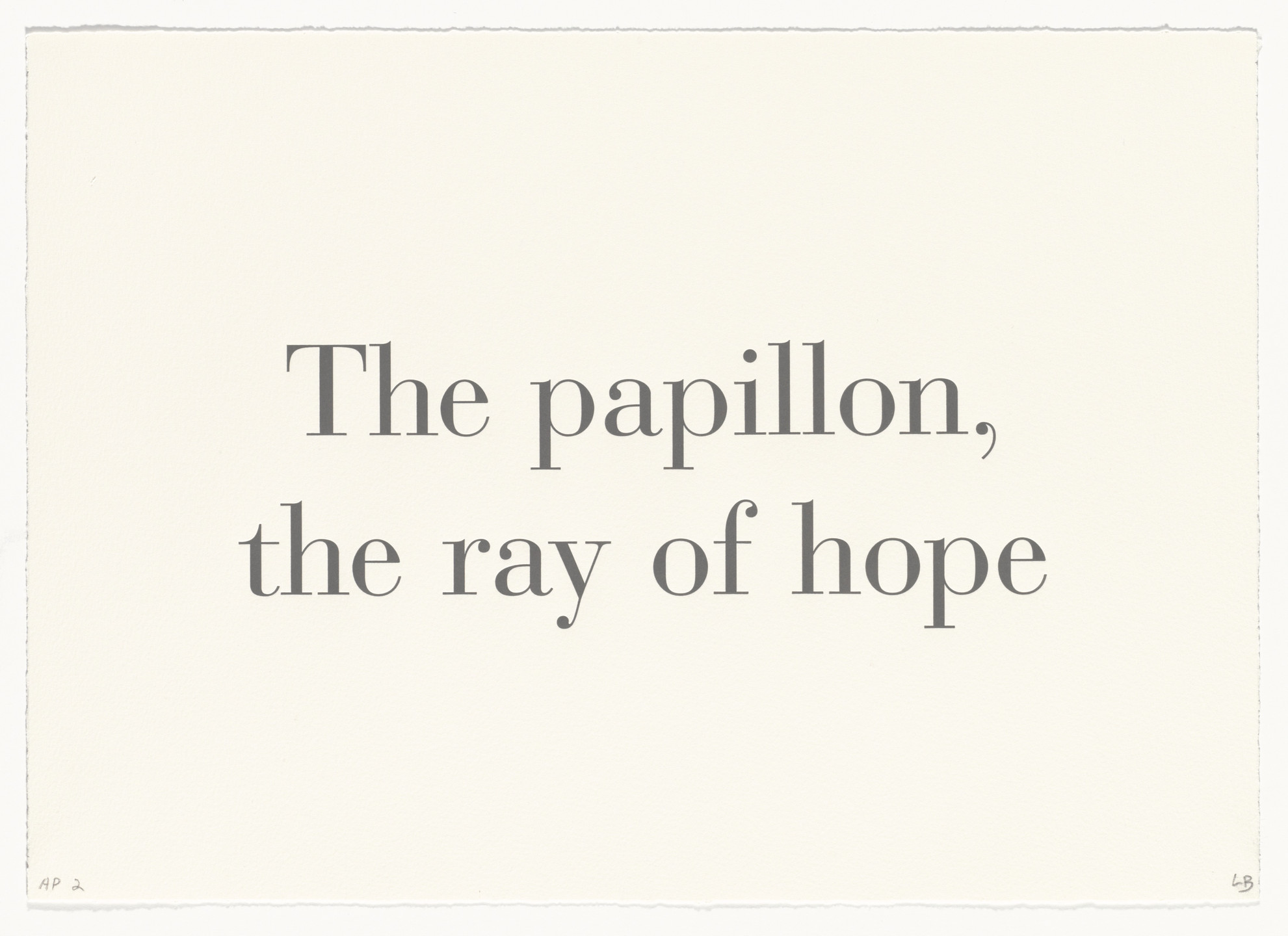 Louise Bourgeois. The Papillon, the Ray of Hope, no. 6 of 9, component A, from the series, What Is the Shape of This Problem?. 1999