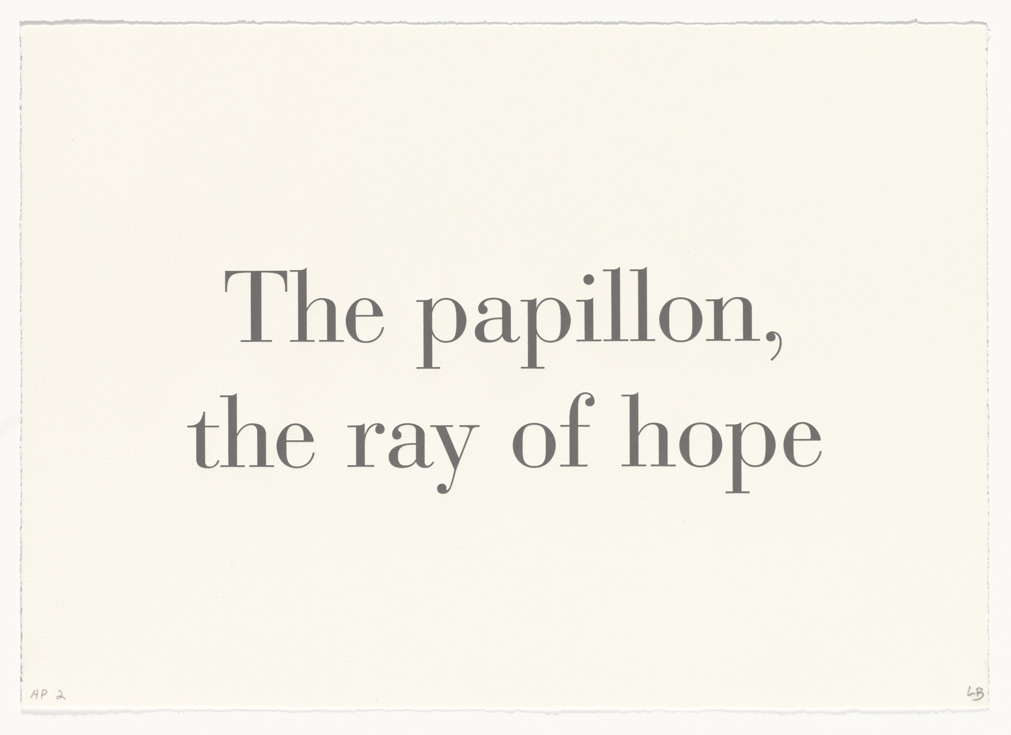 Louise Bourgeois. The Papillon, the Ray of Hope, no. 6 of 9, component B, only state, from the series, What Is the Shape of This Problem?