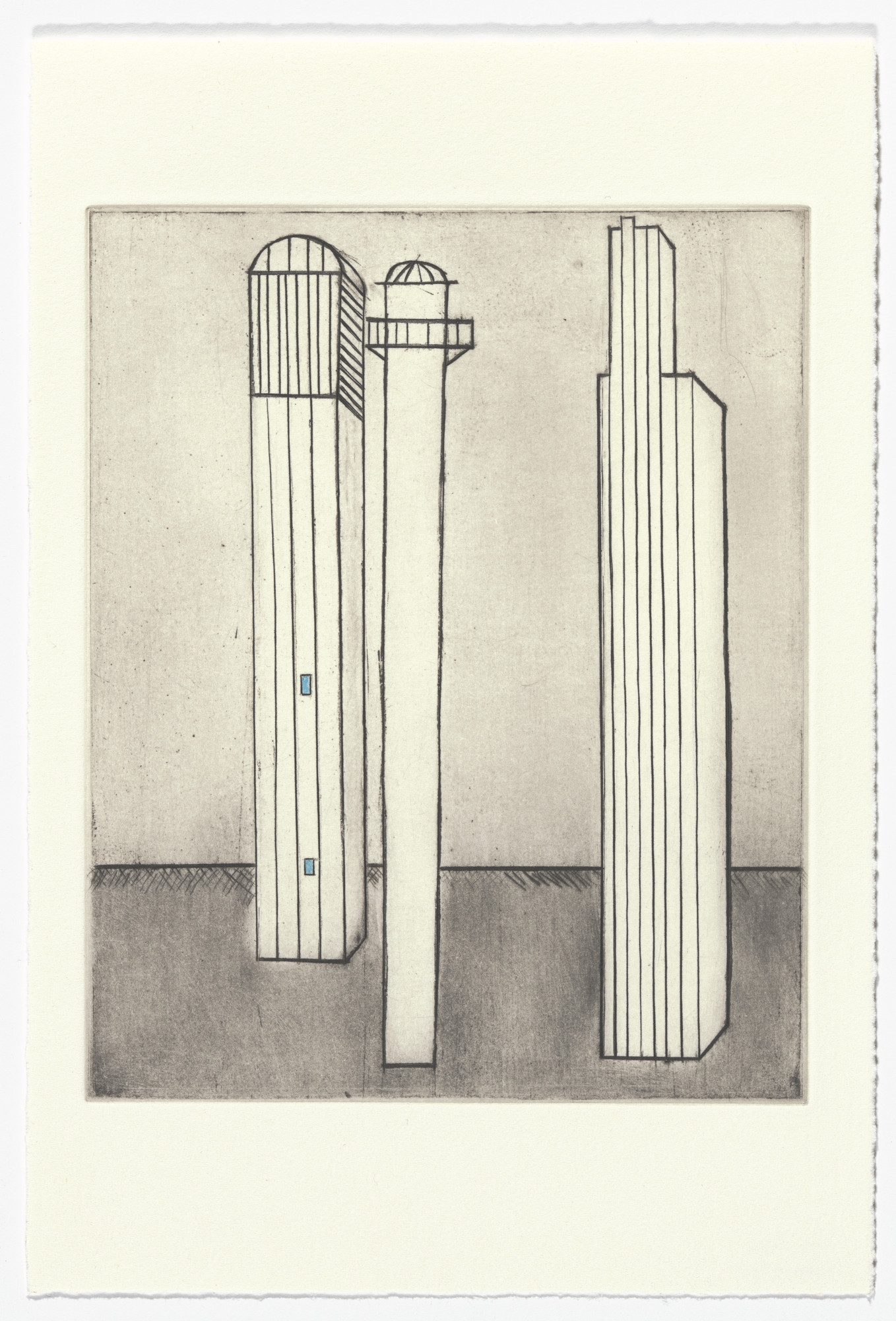 Louise Bourgeois. Plate 3 of 11, version 5 of 5, state VI of VII, variant, from the illustrated book, He Disappeared into Complete Silence, second edition