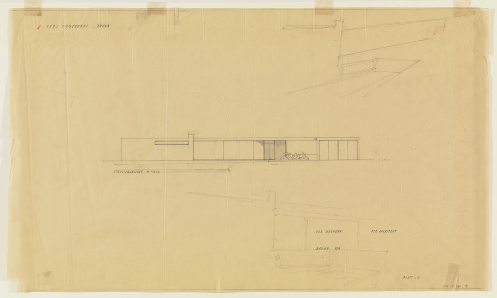 Tugendhat House, Brno, Czech Republic (Street side elevation)