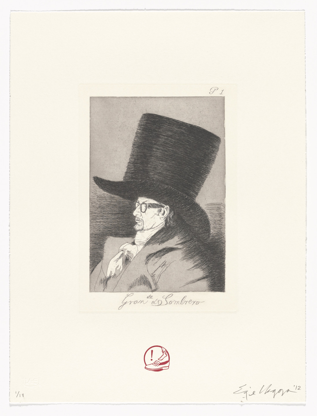 Enrique Chagoya. Grande el Sombrero/Hat&#39;s too Big from Recurrent Goya. 2012