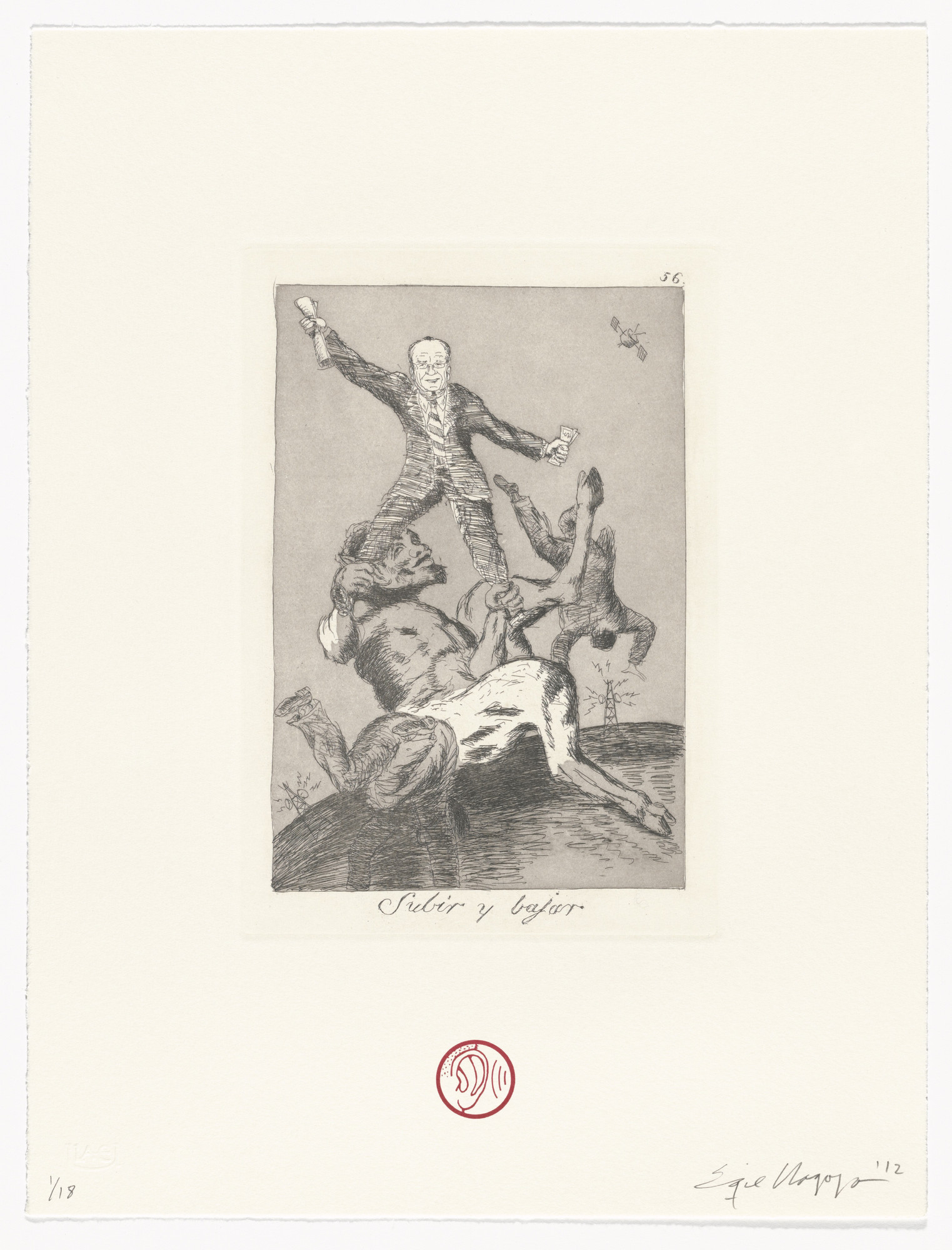 Enrique Chagoya. Subir y bajar/To rise and to fall from Recurrent Goya