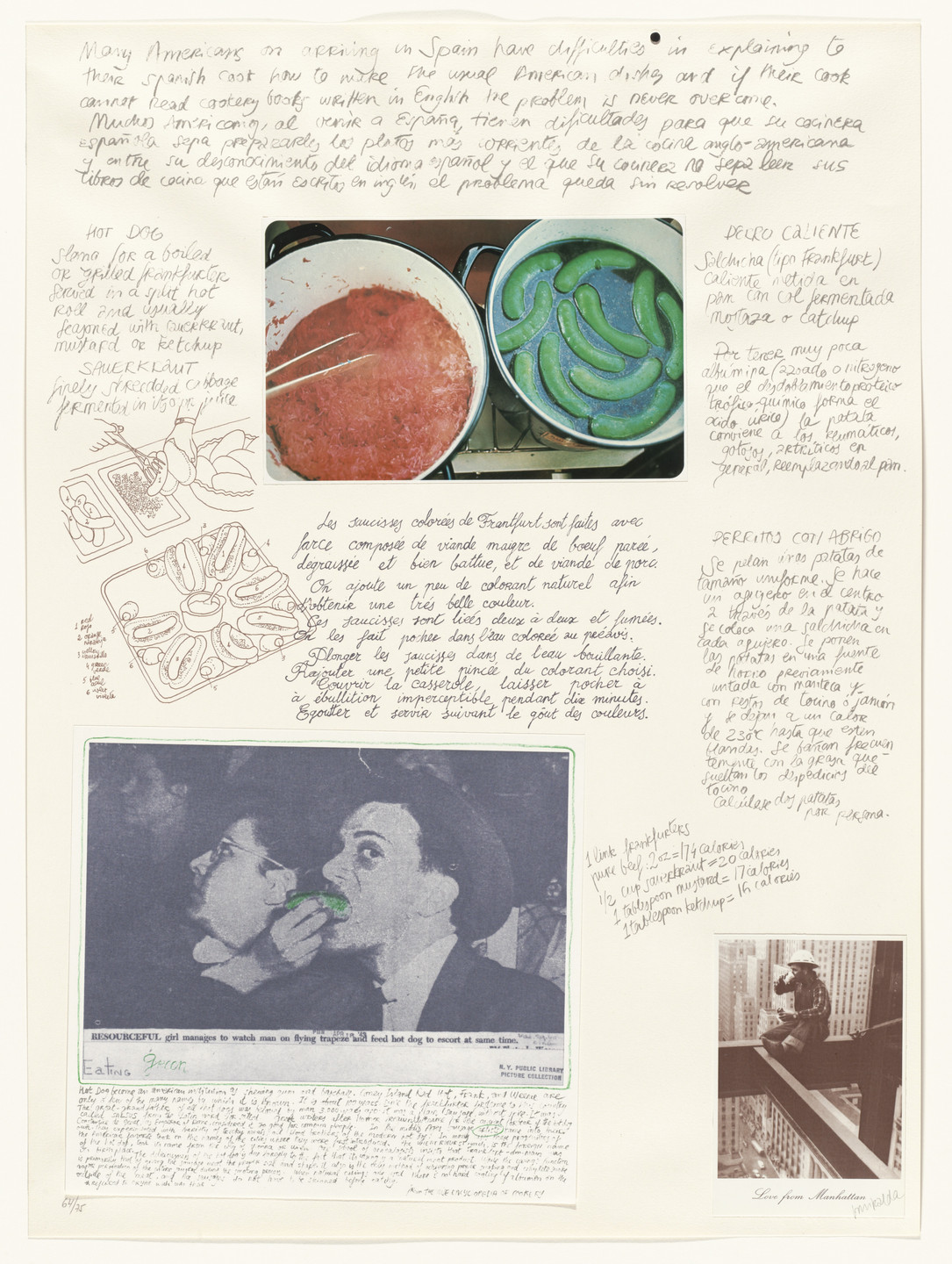 Antoni Miralda. Hot Dogs from the portfolio Manhatttttan. 1977