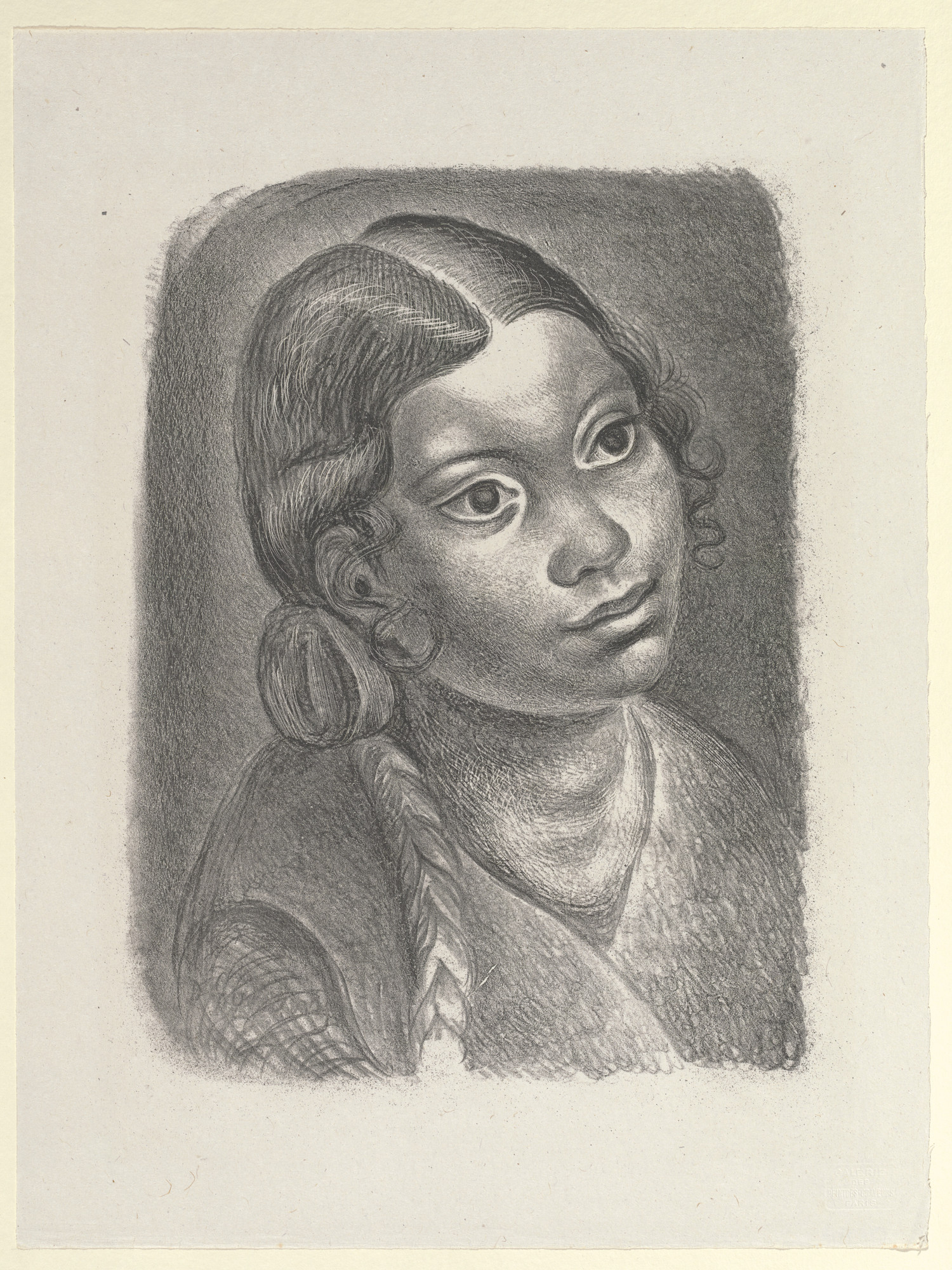 Démétrius Emmanuel Galanis. Study of a Head (Étude de tête) from Essai dur l'histoire de la lithographie en France. Les Peintures lithographes de Manet à Matisse. Album de lithographies originales.