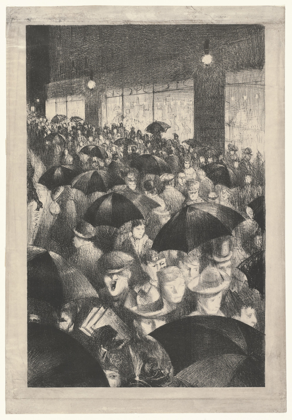 Christopher Richard Wynne Nevinson. Wet Evening Oxford Street. 1919