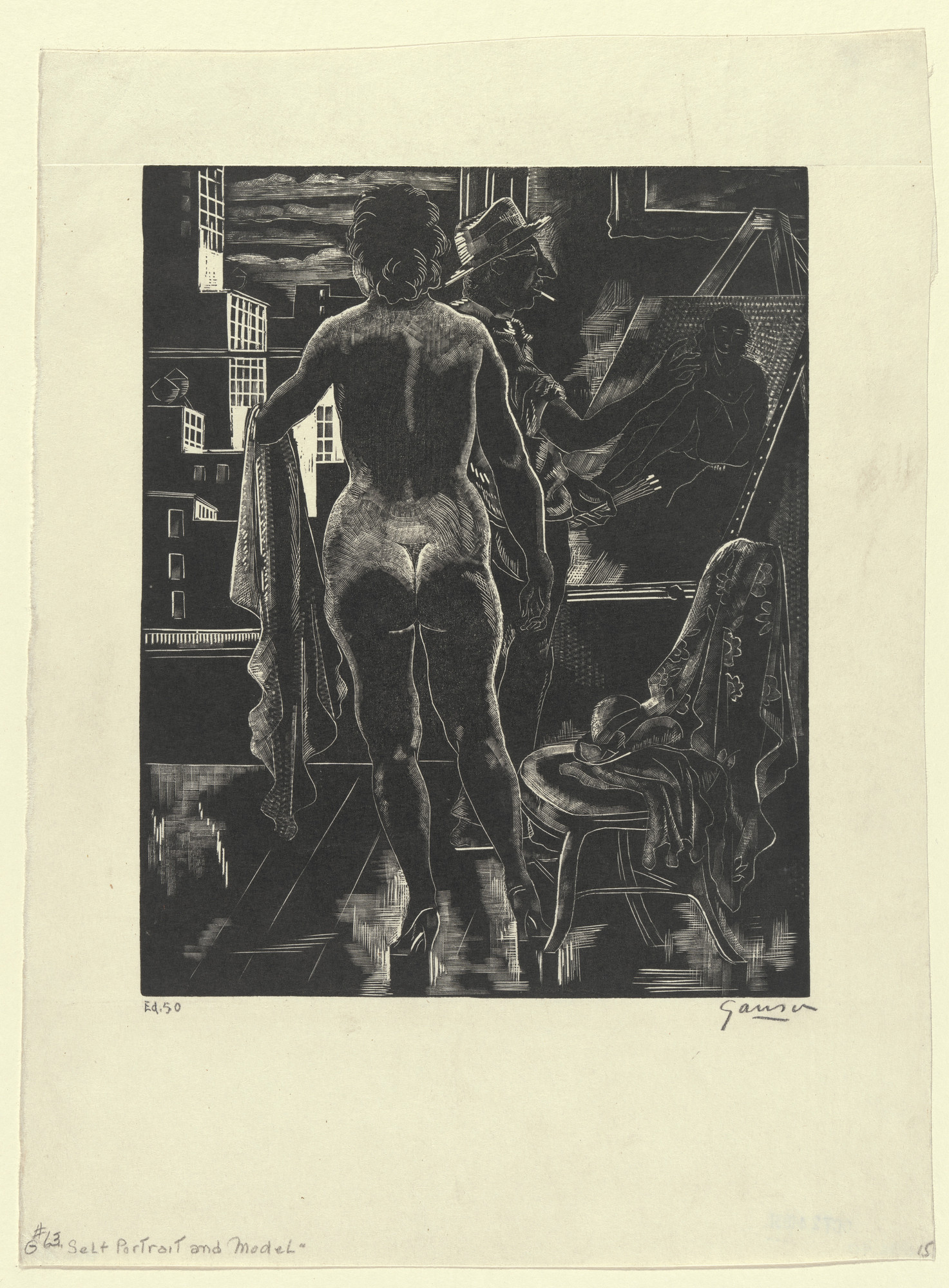 Emil Ganso. Self Portrait with Model