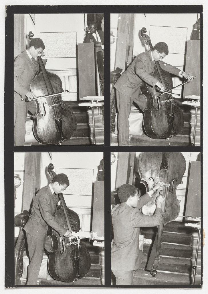 Variations for Double-Bass and Duo for Voice and a String Instrument, performed during Kleines Sommerfest: Après John Cage, Galerie Parnass, Wuppertal, West Germany, June 9, 1962 by Benjamin Patterson