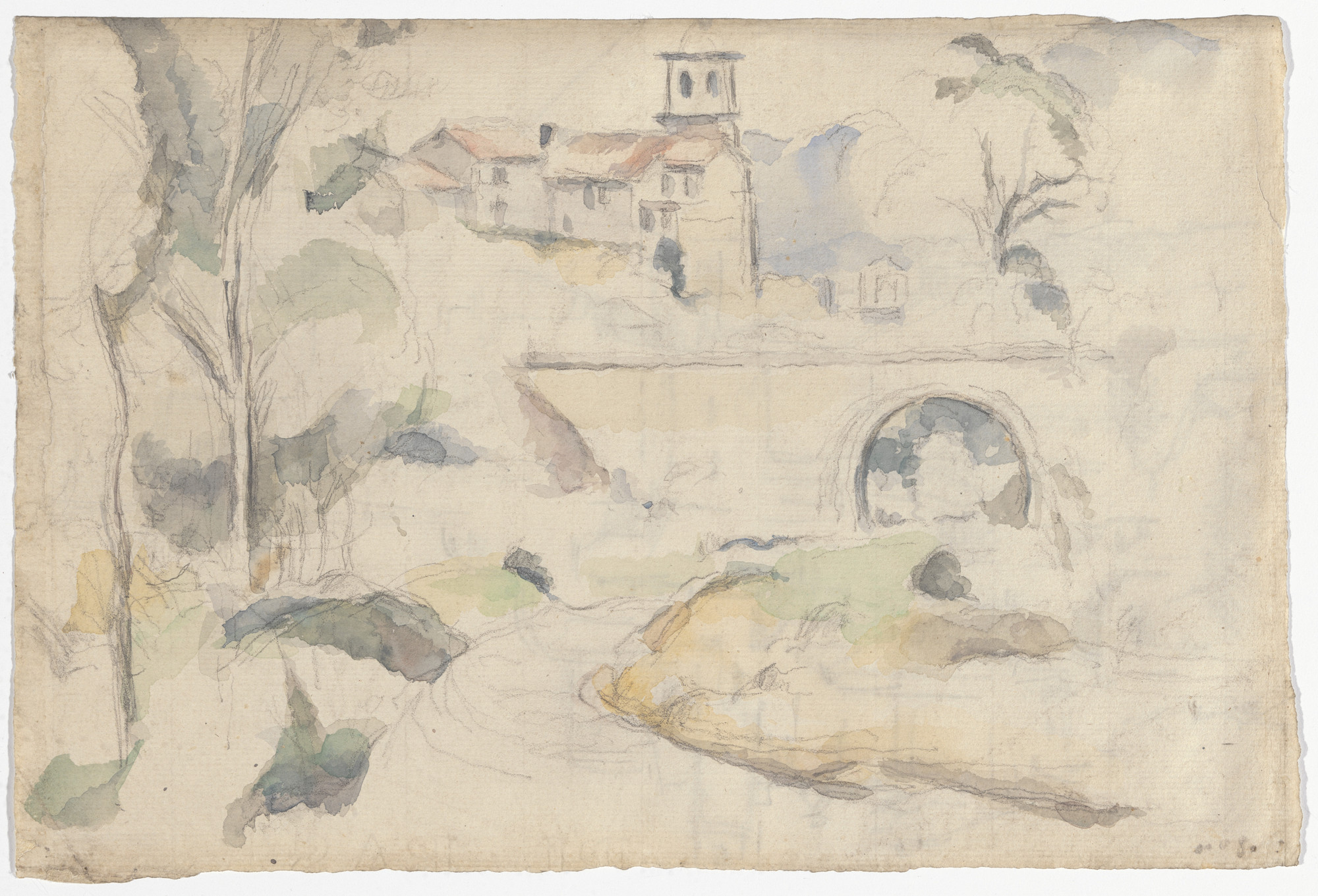 Paul Cézanne. The Bridge at Gardanne (recto); View of Gardanne
