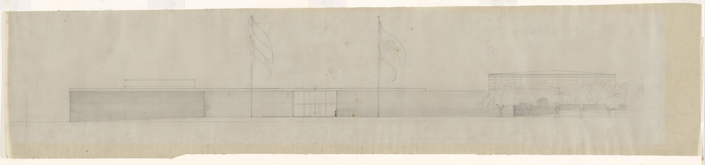 German Pavilion, International Exposition, Brussels, Belgium (Elevation)