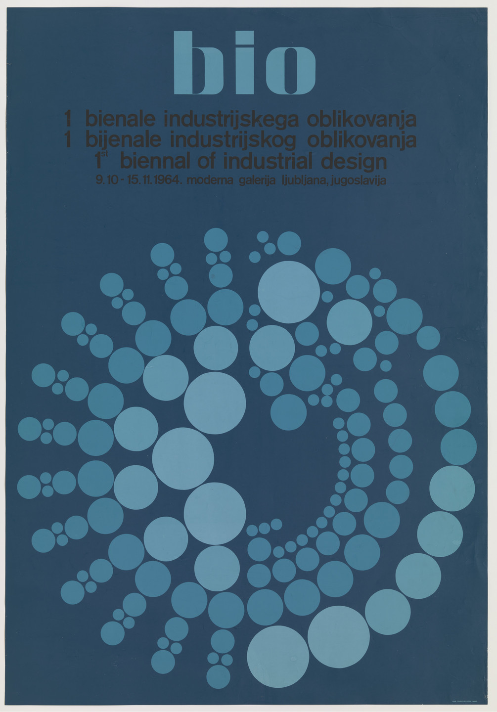 Majda Dobravec-Lajovic. BIO 1 (Poster for the first Biennial of Industrial Design held in Ljubljana, former Yugoslavia). 1964