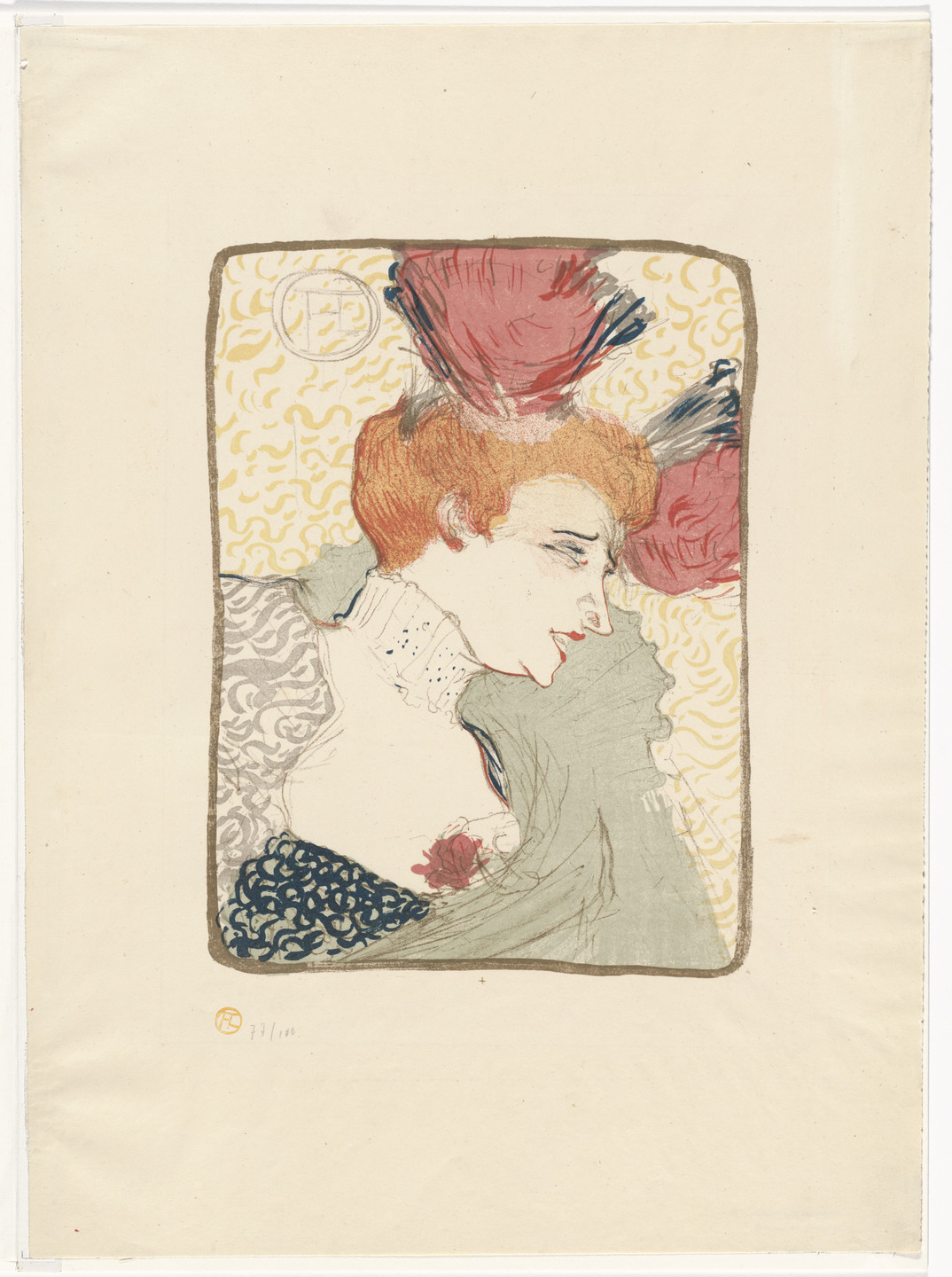 Henri de Toulouse-Lautrec. Mademoiselle Marcelle Lender, Half-length (Mademoiselle Marcelle Lender, en buste). 1895