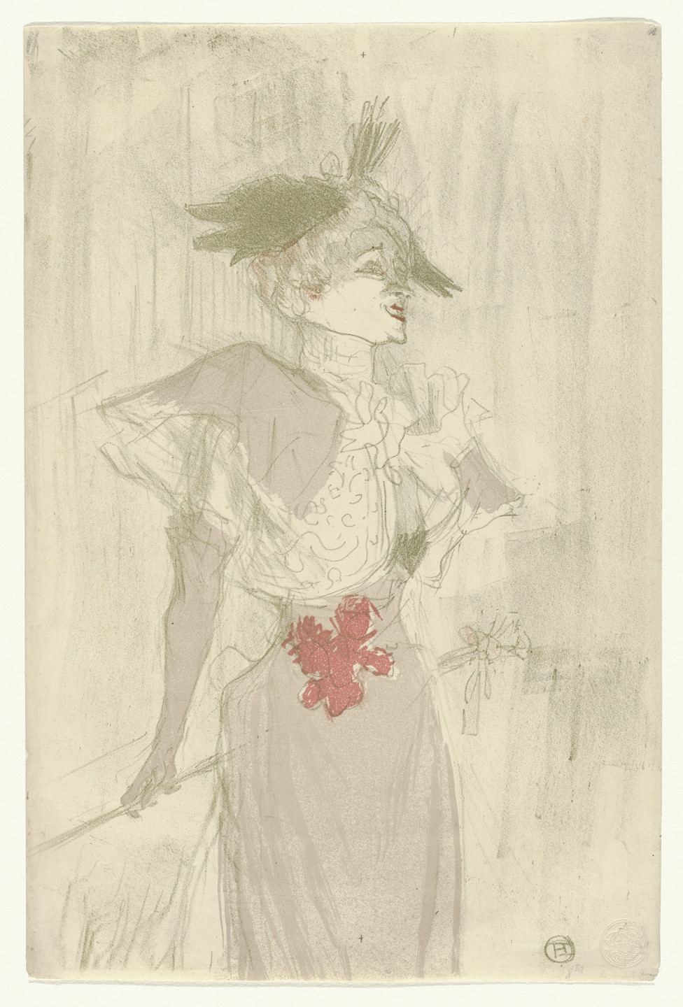 Henri de Toulouse-Lautrec. Mademoiselle Marcelle Lender, Standing (Mademoiselle Marcelle Lender, debout). 1895